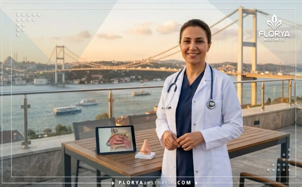 طبيب تجميل متخصص يرحب بالمرضى في عيادته بمدينة مشهد لعلاج مشاكل الأنف.