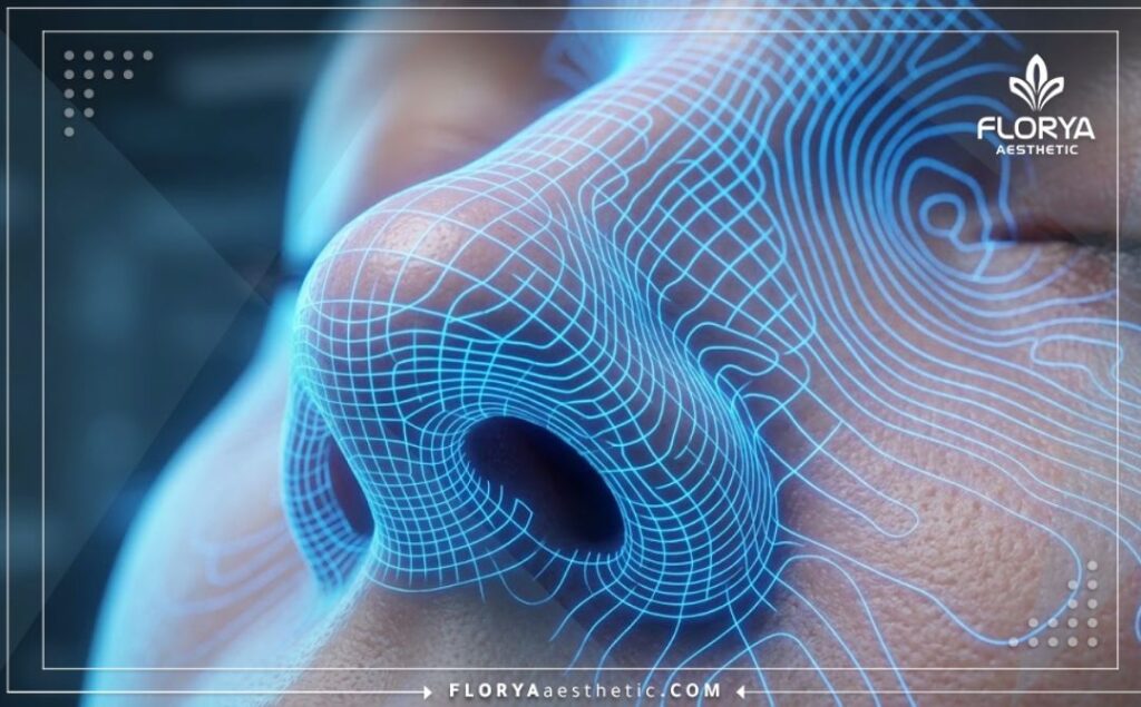 مسح رقمي ثلاثي الأبعاد عالي الدقة لهيكل الأنف استعداداً للعملية