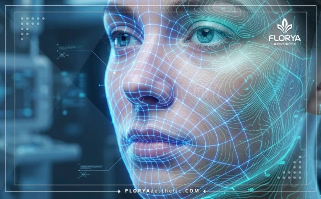 مسح رقمي ثلاثي الأبعاد لطبقات البشرة يوضح دقة علاج التصبغات.
